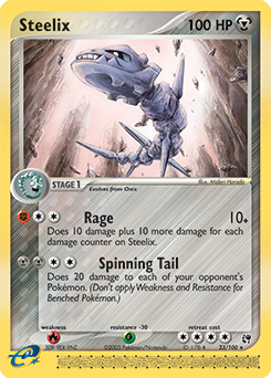 Carte Pokémon Rare Steelix 23/100 de la série Ex Tempête de Sable