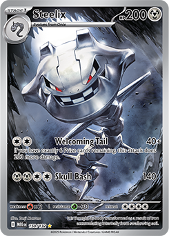 Illustration rare Pokémon card Steelix 150/132 from Mega Evolution expansion
