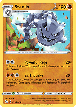 Steelix 139/264 Pokémon card from Fusion Strike for sale at best price