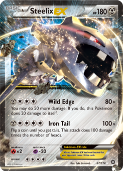 Pokémon EX Pokémon card Steelix EX 67/114 from Steam Siege expansion