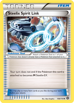 Uncommon Pokémon card Steelix Spirit Link 106/114 from Steam Siege expansion