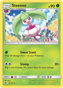 Steenee 19/149 Pokémon card from Sun & Moon for sale at best price