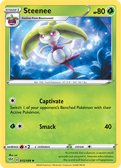 Uncommon Pokémon card Steenee 15/189 from Darkness Ablaze expansion