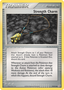 Uncommon Pokémon card Strength Charm 74/95 from Ex Team Magma vs Team Aqua expansion