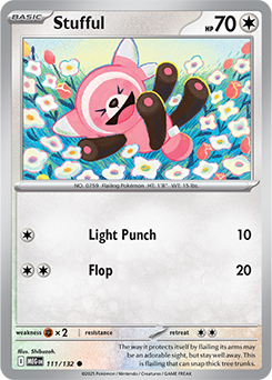 Common Pokémon card Stufful 111/132 from Mega Evolution expansion