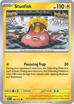 Common Pokémon card Stunfisk 62/217 from Ascended Heroes expansion