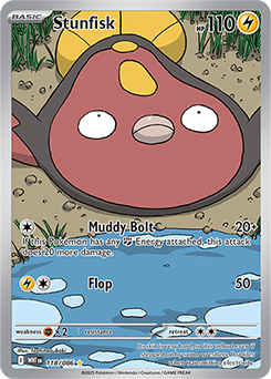 Illustration rare Pokémon card Stunfisk 118/86 from White Flare expansion