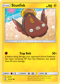 Stunfisk 67/236 Pokémon card from Unified Minds for sale at best price