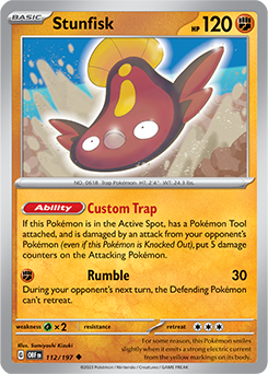 Stunfisk 112/197 Pokémon card from Obsidian Flames for sale at best price