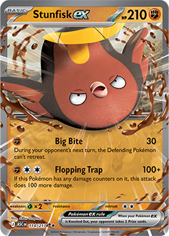 Double rare Pokémon card Stunfisk ex 114/217 from Ascended Heroes expansion