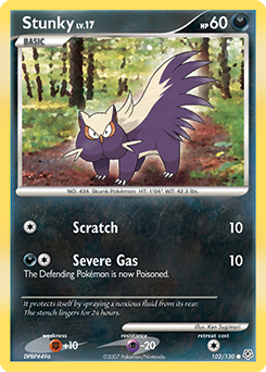 Stunky 102/130 Pokémon card from Diamond & Pearl for sale at best price