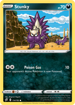 Stunky 114/192 Pokémon card from Rebel Clash for sale at best price