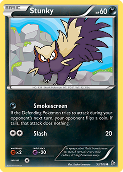 Stunky 53/106 Pokémon card from Flashfire for sale at best price