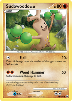 Uncommon Pokémon card Sudowoodo 48/100 from Majestic Dawn expansion