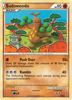 Rare holo Pokémon card Sudowoodo 9/95 from Unleashed expansion
