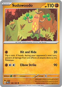 Sudowoodo 109/193 Pokémon card from Paldea Evolved for sale at best price