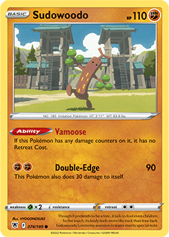 Common Pokémon card Sudowoodo 074/189 from Astral Radiance expansion