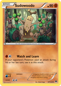 Uncommon Pokémon card Sudowoodo 67/122 from Breakpoint expansion