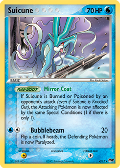 Rare Pokémon card Suicune 4/17 from POP 2 expansion