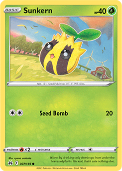 Sunkern 007/159 Pokémon card from Crown Zenith for sale at best price