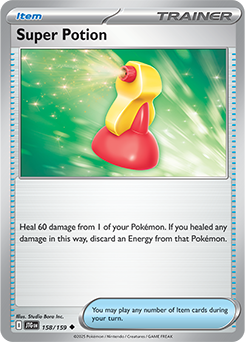 Uncommon Pokémon card Super Potion 158/159 from Journey Together expansion