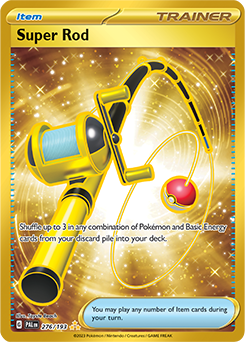 Hyper rare Pokémon card Super Rod 276/193 from Paldea Evolved expansion