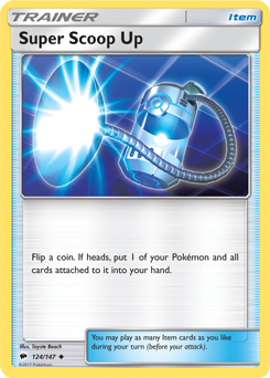 Uncommon Pokémon card Super Scoop Up 124/147 from Burning Shadows expansion