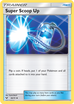 Uncommon Pokémon card Super Scoop Up 66/73 from Shining Legends expansion