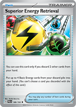 Uncommon Pokémon card Superior Energy Retrieval 189/193 from Paldea Evolved expansion