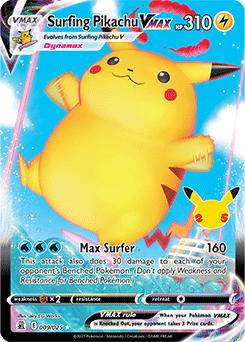 Surfing Pikachu VMAX 9/25 Pokémon card from Celebrations for sale at best price