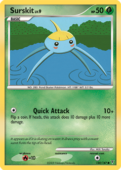 Common Pokémon card Surskit 130/147 from Supreme Victors expansion