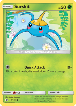 Surskit 7/149 Pokémon card from Sun & Moon for sale at best price