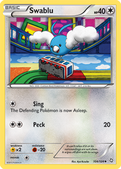 Uncommon Pokémon card Swablu 104/124 from Dragons Exalted expansion