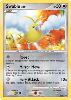 Shining Pokémon Pokémon card Swablu SH5 from Platinuim expansion