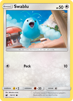 Swablu 79/111 Pokémon card from Crimson Invasion for sale at best price