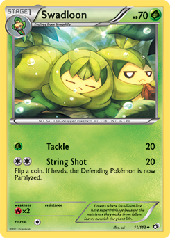 Carte Pokémon Peu commune Swadloon 11/113 de la série Legendary Treasures