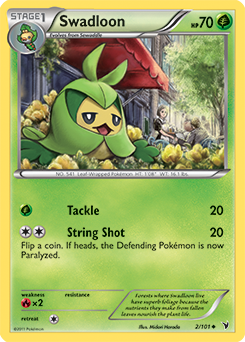 Uncommon Pokémon card Swadloon 2/101 from Noble Victories expansion