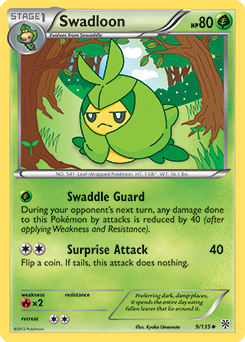 Swadloon 9/135 Pokémon card from Plasma Storm for sale at best price