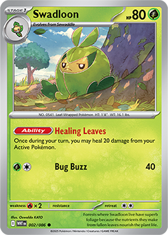 Common Pokémon card Swadloon 2/86 from White Flare expansion