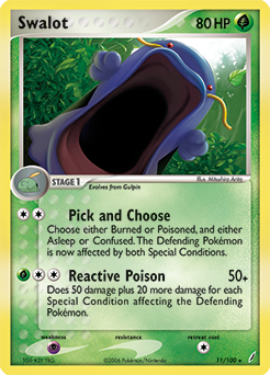 Swalot 11/100 Pokémon card from Ex Crystal Guardians for sale at best price