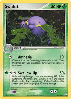 Uncommon Pokémon card Swalot 50/101 from Ex Hidden Legends expansion