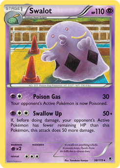 Rare Pokémon card Swalot 38/119 from Phantom Forces expansion