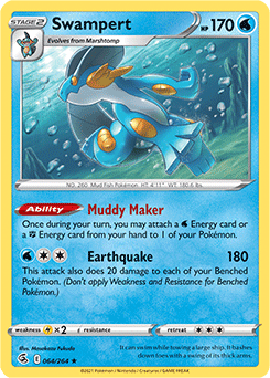 Rare Holo Pokémon card Swampert 64/264 from Fusion Strike expansion
