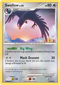 Swellow 73/146 Pokémon card from Legends Awakened for sale at best price