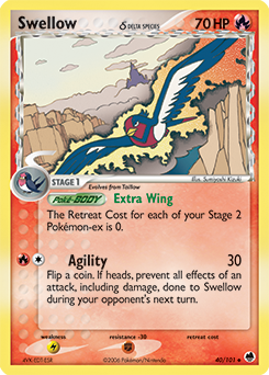 Swellow 40/101 Pokémon card from Ex Dragon Frontiers for sale at best price