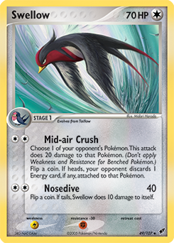 Swellow 49/107 Pokémon card from Ex Deoxys for sale at best price