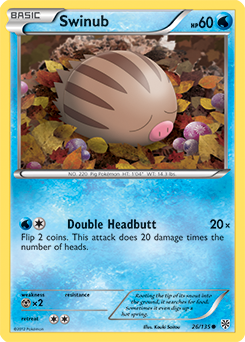Common Pokémon card Swinub 26/135 from Plasma Storm expansion