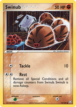 Carte Pokémon Commune Swinub 79/109 de la série Ex Team Rocket Returns