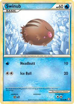 Common Pokémon card Swinub 79/102 from Triumphant expansion
