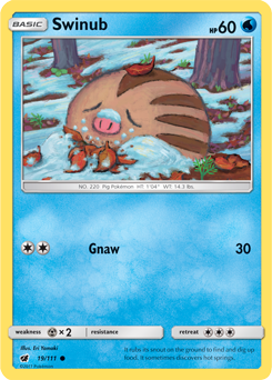 Common Pokémon card Swinub 19/111 from Crimson Invasion expansion